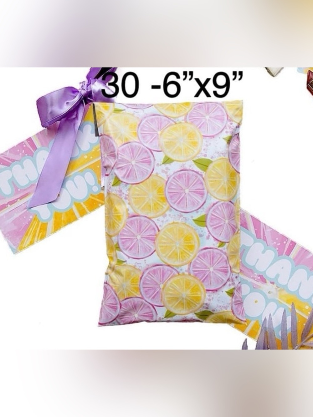 4/$20 -30 Lemonade poly mailer 6”x9”